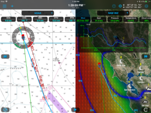 Weather4D split screen navigation and weather