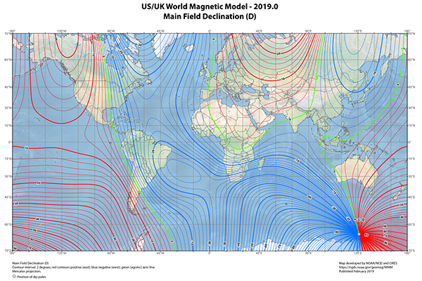 world magnetic model 2019