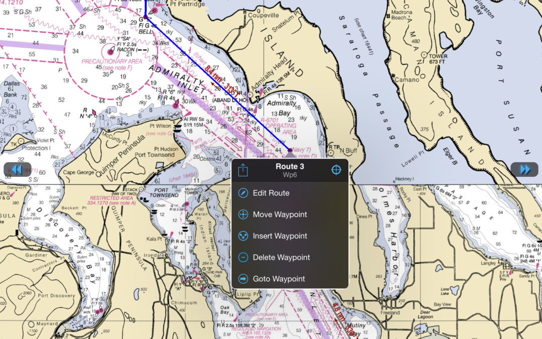 Modifier une route et paramétrer un « Goto waypoint » à partir du menu contextuel